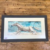 20th Century School, Galloping Horse, signed A. Houston and dated September 1972, ink and wash,