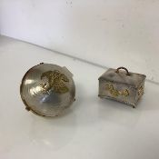 Two silver and silver-gilt limited edition Christmas music boxes, both the St. James House