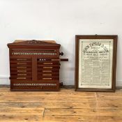 A late 19th century mahogany snooker scoreboard by Gray & Co., Frederick St., Edinburgh, with