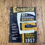 Edinburgh XIth International Festival 1957, a lithographic poster (trimmed at the bottom), unframed.
