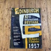 Edinburgh XIth International Festival 1957, a lithographic poster (trimmed at the bottom), unframed.