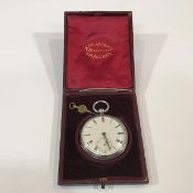 A Victorian silver pair-cased pocket watch, London 1865, case maker E.W. (Edward Wilday?), the