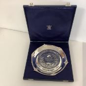 Royal Mint: a silver commemorative "Waterloo" salver, with electrotype decoration to the well of
