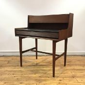 Robert Heritage for Archie Shine, a teak desk, early 1960's, the raised superstructure with hinged