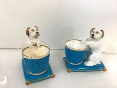 A pair of rare Minton porcelain novelty sweetmeat baskets, third quarter 19th century, each modelled