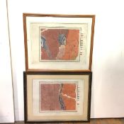 Two 19th century hand-coloured Ordnance Survey maps, Geological Survey of Great Britain