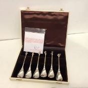 A cased set of six silver and silver-gilt commemorative spoons for the 1976 Montreal Olympic