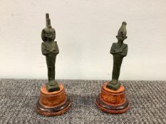 A pair of Grand Tour bronzes in the style of Egyptian antiquities, 19th century, a figure of