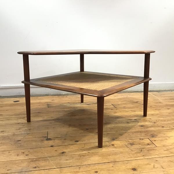 France & Sons, a 1960's two tier occasional table, possibly by Finn Jul, the raised boomerang-shaped