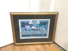 William Littlejohn, Rope, Fish and Dragonflies, Grid, print, 49/300, signed bottom right (46cm x