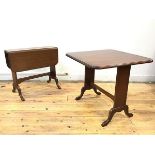 A pair of mid century tables by Strongbow Furniture, each oblong top with swivel mechanism and