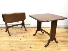 A pair of mid century tables by Strongbow Furniture, each oblong top with swivel mechanism and