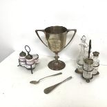 A mixed lot comprising a 1933 trophy inscribed Championship Cup presented by R.H. Munro to Lochend