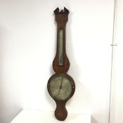 A late 18thc. banjo style barometer by inscribed Anthony Barnaschana, New Raod , Gravesend , the