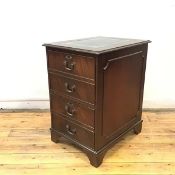 A mahogany filing cabinet in the George III style, the rectangular top with tooled leather inset