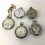 A collection of pocket watches including a Smith's Empire chrome, a Grey's Sheffield open faced