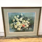 Rosallie Loveday, Late Summer Flowers, mixed media, signed bottom right and dated 1989, ex Broughton