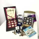 A collection of coins including a boxed set, 40th Anniversary of the Coronation of Queen Elizabeth