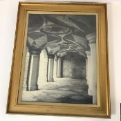 A framed black and white photograph, The Old Crystal Palace Tube Station (49cm x 38cm)