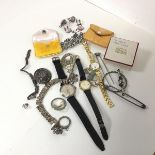 A mixed lot including a gentleman's Rotary wristwatch with the strap marked Mappin & Webb and a