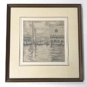 St Marks Square, Venice with Gondolas, pencil sketch (22cm x 22cm)