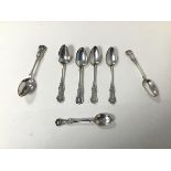 Seven Victorian silver spoons, Newcastle and Glasgow, of similar design (l.15cm) (combined: 159.