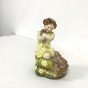 A Royal Worcester figure, Girl with Rabbits, inscribed to base, My Favourite, modelled by F.Doughty,