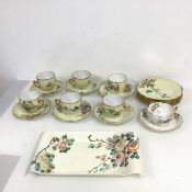 A mixed lot including a Carlton ware tea tray with rose decoration (4cm x 31cm x 16cm), a set of six