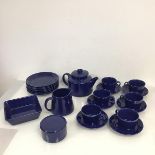 An Arabia teaset, including teapot (h.14cm x 23cm x 15cm), six cups, seven saucers, milk jug, lidded