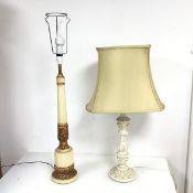 A composition table lamp in the form of a stylised Classical column (h.69cm to top of lamp holder