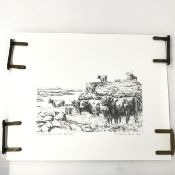 J.H. Denison-Pender, Highlanders on Mull, limited edition prints from edition of 500, signed and