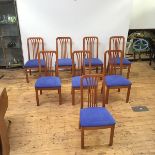 Poggenpohl: a set of eight modern dining chairs, each birch frame with rectangular back, square