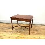 A modern mahogany occasional table, in the Georgian style, the crossbanded rectangular top with