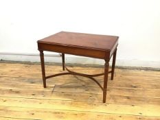 A modern mahogany occasional table, in the Georgian style, the crossbanded rectangular top with