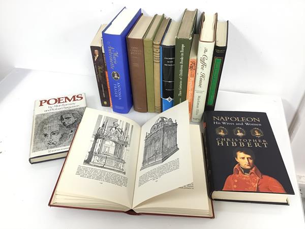 A mixed lot of books including topics around The Napoleonic Wars, books of architectural and