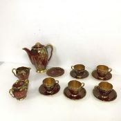 A mid 20thc. Carltonware coffee set including coffee pot (h.19cm x 18cm x 10cm), milk jug, lidded