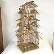 A Japanese style pagoda bird cage (a/f) (87cm x 45cm x 41cm)