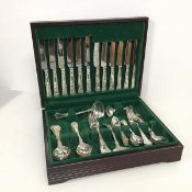 A cutlery canteen containing assorted Epns cutlery including Walker & Hall and Butler, dinner