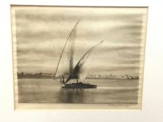 Craig Annan, The Nile, photogravure, signed bottom right, paper label verso (60cm x 20cm)