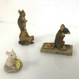 A group of Border Fine Arts figures of Mice, including one signed Hayton, 75 no. 345/500 (9cm x 10cm