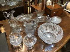 A group of Regency and later cut-glass including four water jugs of various shapes (two with