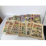 A collection of comics including Adventures, from 1949 (9), The Rover, 1955 (3), Topper, 1983 (3),