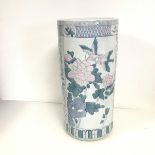 A modern Chinese umbrella stand decorated with Birds and Flowers (46cm x d.22cm)