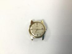 A vintage gentleman's Omega Seamaster wristwatch with gilt metal case and stainless steel back, with