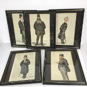 Spy prints: c.1890, including The Duke of Devonshire, Viscount Brooks, Charlie etc. (31cm x 18cm)