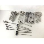 George Butler cutlery including nine forks, thirteen soup spoons, five dessert spoons, twelve