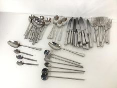 George Butler cutlery including nine forks, thirteen soup spoons, five dessert spoons, twelve