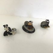 A Border Fine Arts collection comprising two figures of Badgers and another of two Border Collies (