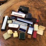 An assortment of modern and vintage jewellery boxes, including Sen Brothers, Rattray & Co.,