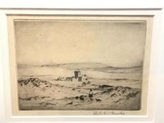 Robert Houston RSW (1891-1942), Iona Abbey, etching, signed bottom right, ex Iona Gallery, label